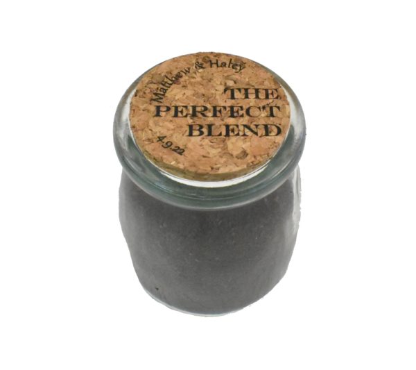 The Perfect Blend Engraved Wedding Favor Jar with Cork Lid