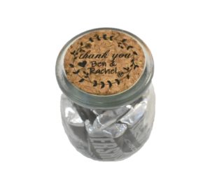 Thank You Engraved Wedding Favor Jar