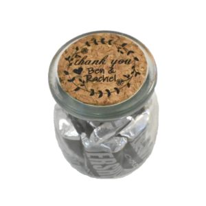 Thank You Engraved Wedding Favor Jar