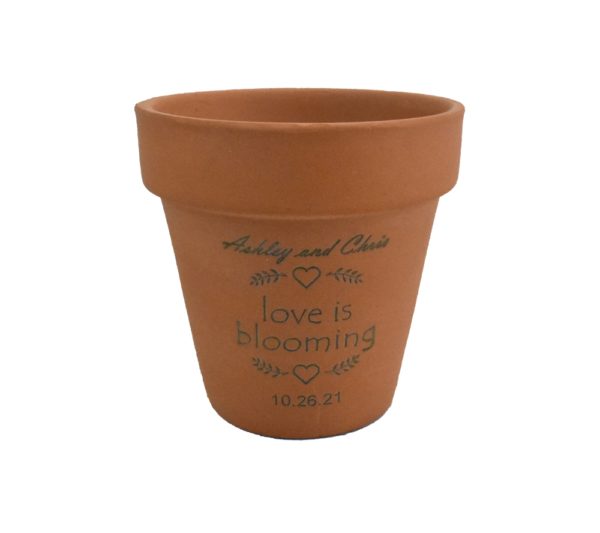 Engraved Terra Cotta Pot Wedding Favor