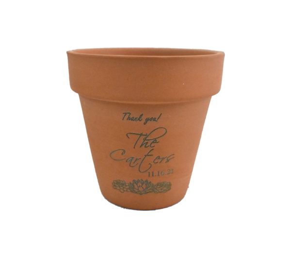 Wedding Favor Thank You Engraved Terra Cotta Pot