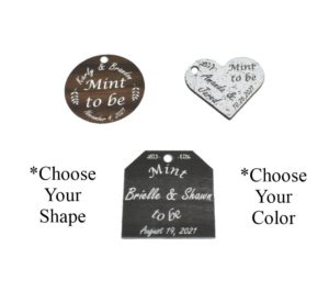 Engraved Acrylic Heart Wedding Gift Tags