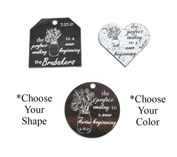 Perfect Ending Acrylic Wedding Favor Tags