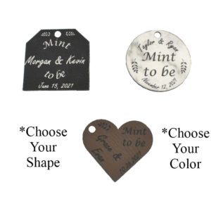 Mint To Be Engraved Leather Wedding Favor Tag