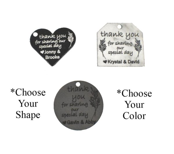 Leather Wedding Favor Tag Special Day