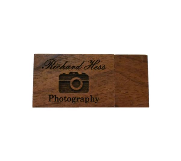 Business Logo Engraved Wood 16GB Flash Drive