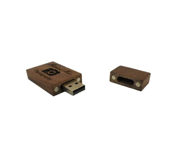 Business Logo Engraved Wood Flash Drive