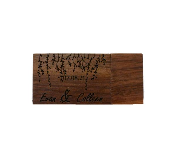 Wedding Wood Flash Drive Vine Design