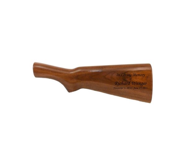Text Engraving On Wooden Gun Stock